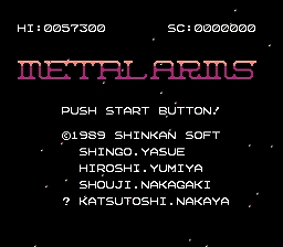 Metal Arms (Homebrew) — Title screen